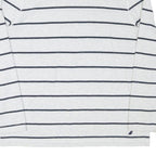 NAUTICA Mens White & Navy Striped Long Sleeve Crew Neck T-Shirt XL Casual Cotton