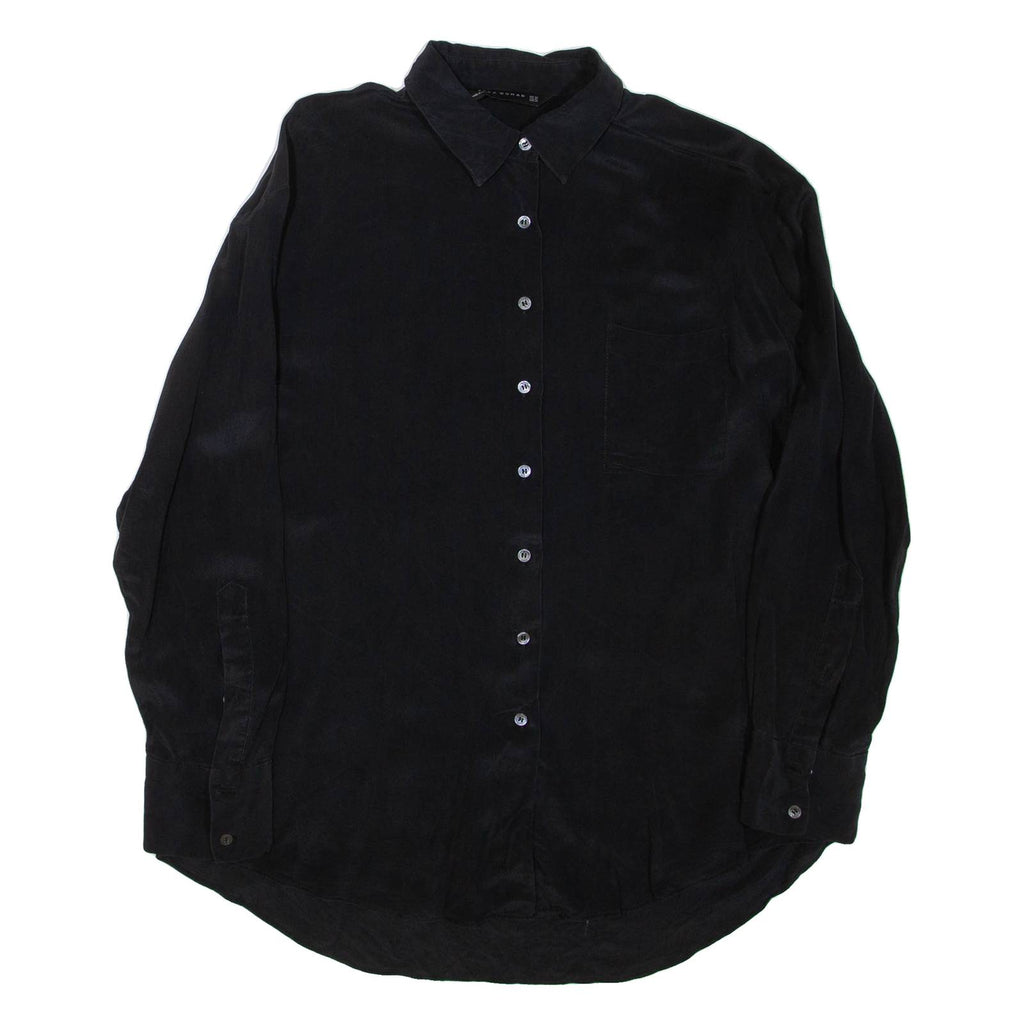 ZARA Womens Shirt Black Collared Long Sleeve XS