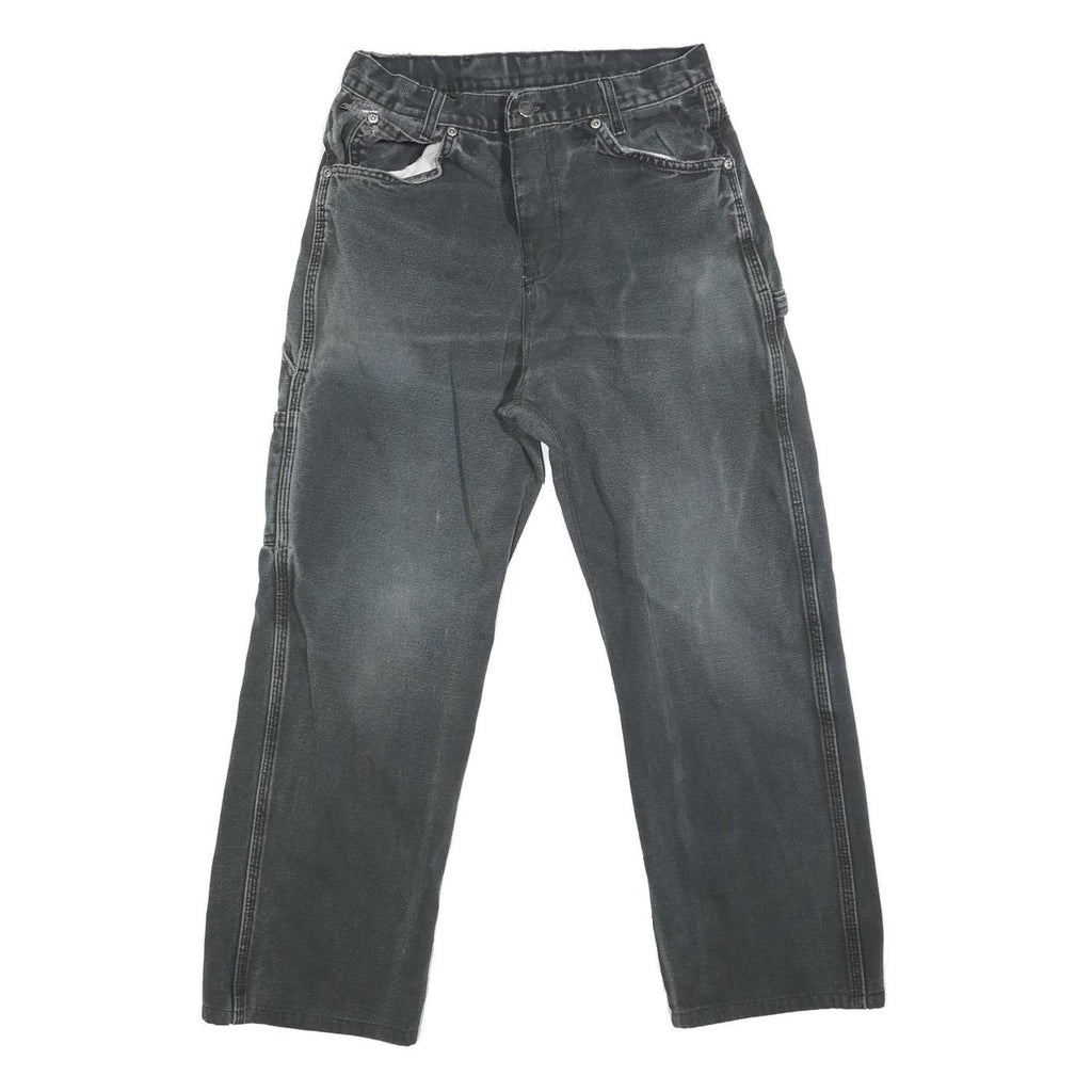 DICKIES Mens Jeans Black Regular Straight Denim Medium W30 L25 Workwear