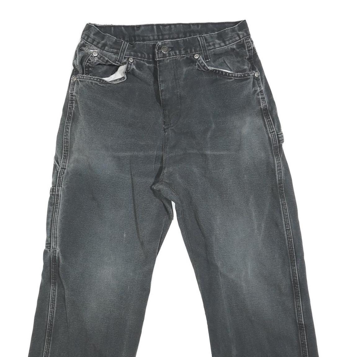 DICKIES Mens Jeans Black Regular Straight Denim Medium W30 L25 Workwear