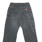 DICKIES Mens Jeans Black Regular Straight Denim Medium W30 L25 Workwear