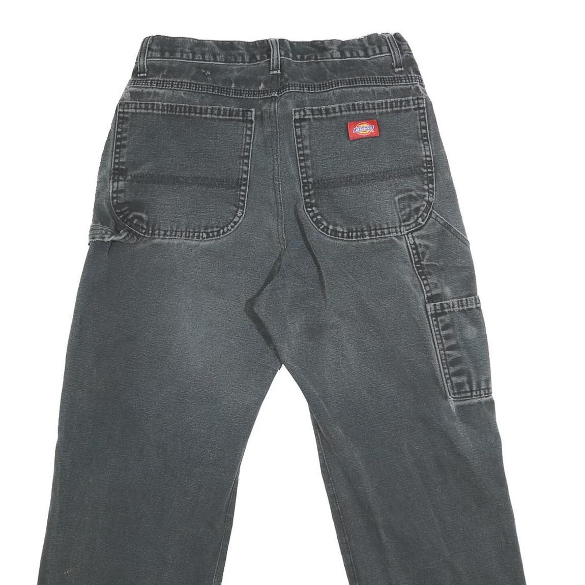 DICKIES Mens Jeans Black Regular Straight Denim Medium W30 L25 Workwear