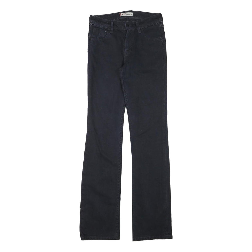 LEVI'S 627 Womens Jeans Black Regular Straight Denim W26 L32 Classic Fit Zip