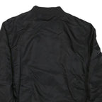 Mens Black Nylon Bomber Jacket 3XL Zip Closure Plain Style Casual Outerwear