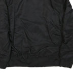 Mens Black Nylon Bomber Jacket 3XL Zip Closure Plain Style Casual Outerwear