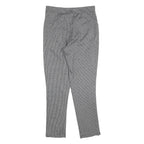 DATCH Womens Polyester Blend Slim Black White Checked Trousers W32 L28 Stylish