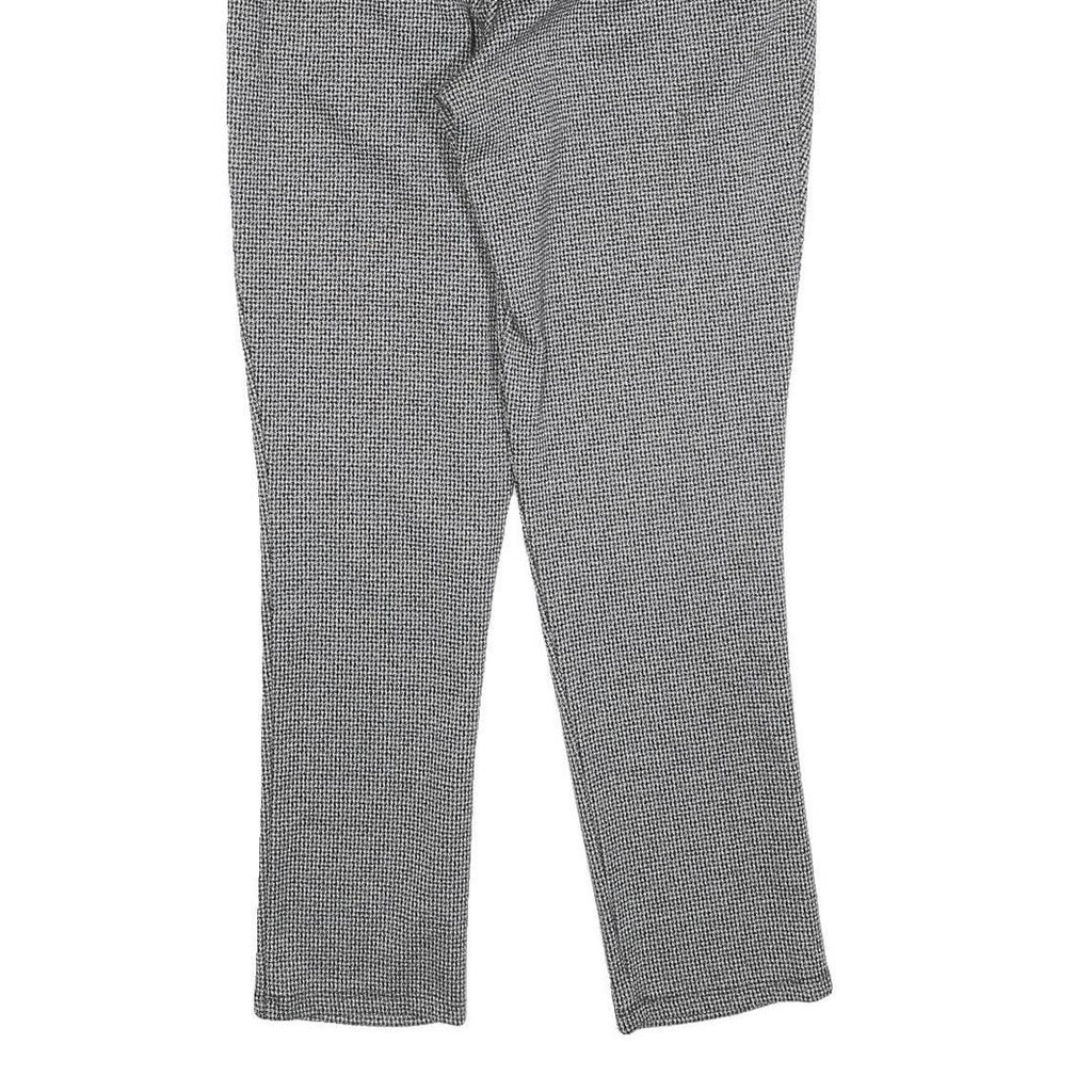 DATCH Womens Polyester Blend Slim Black White Checked Trousers W32 L28 Stylish