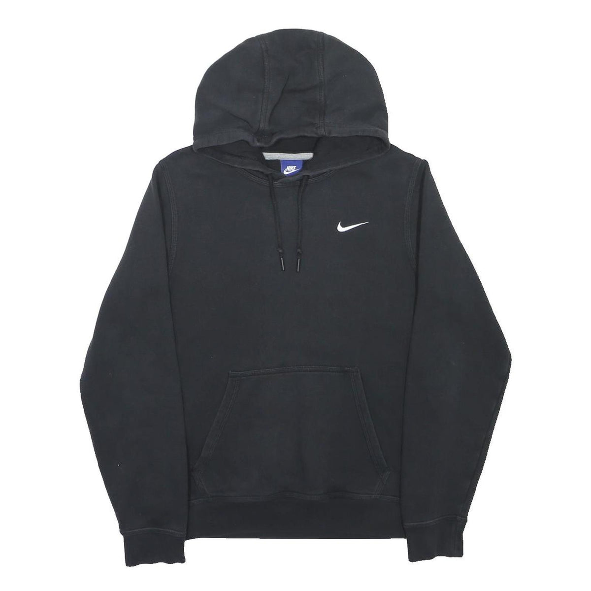 NIKE Mens Black Pullover Hoodie S Cotton Blend Casual Sportswear