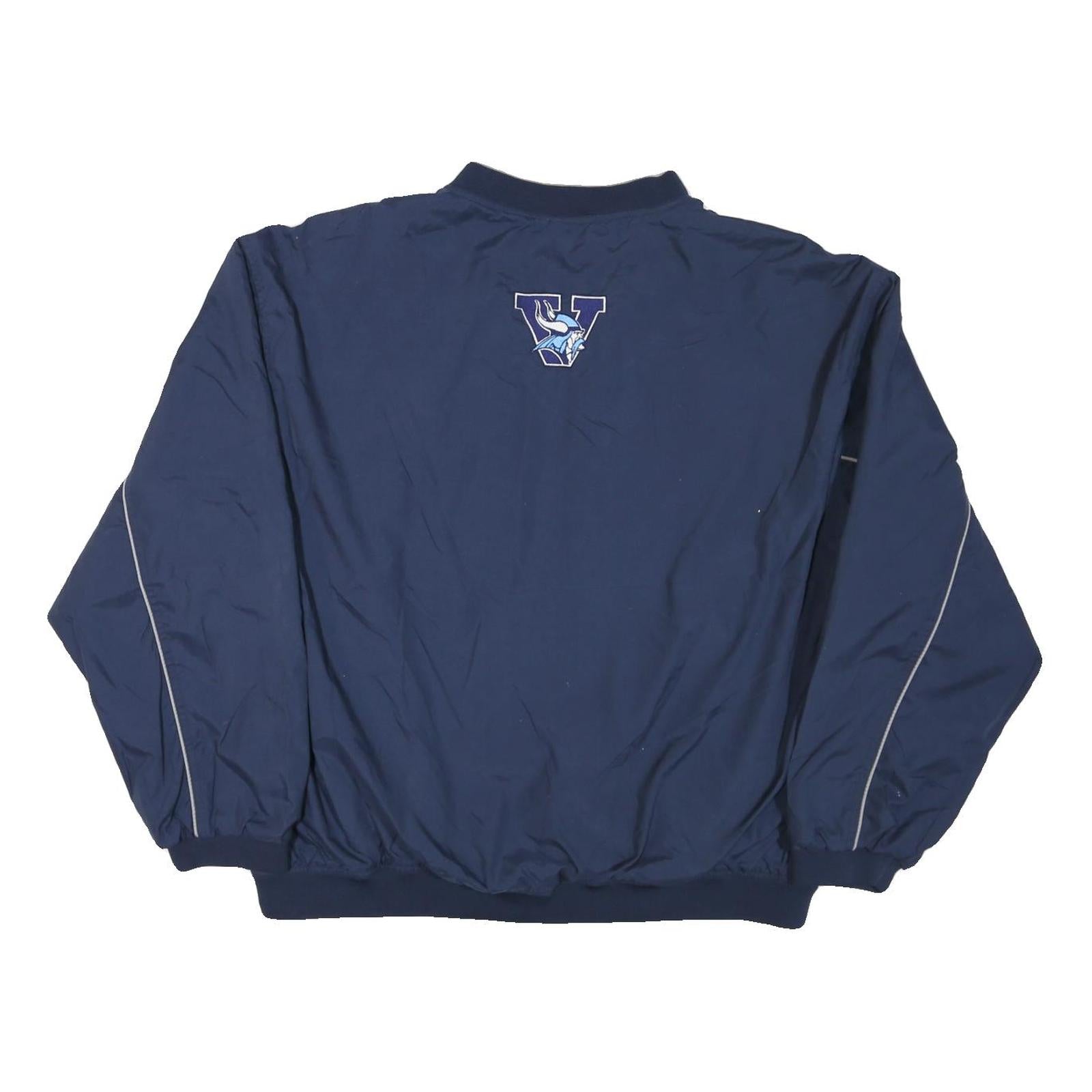 REEBOK Mens Blue Nylon Crew Neck XL Lucas Embroidered Pullover Sweatshirt