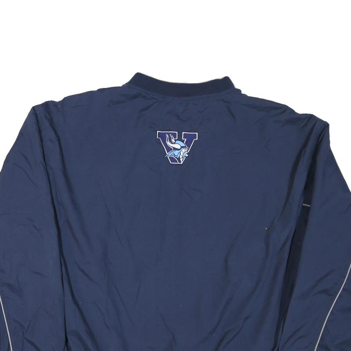 REEBOK Mens Blue Nylon Crew Neck XL Lucas Embroidered Pullover Sweatshirt