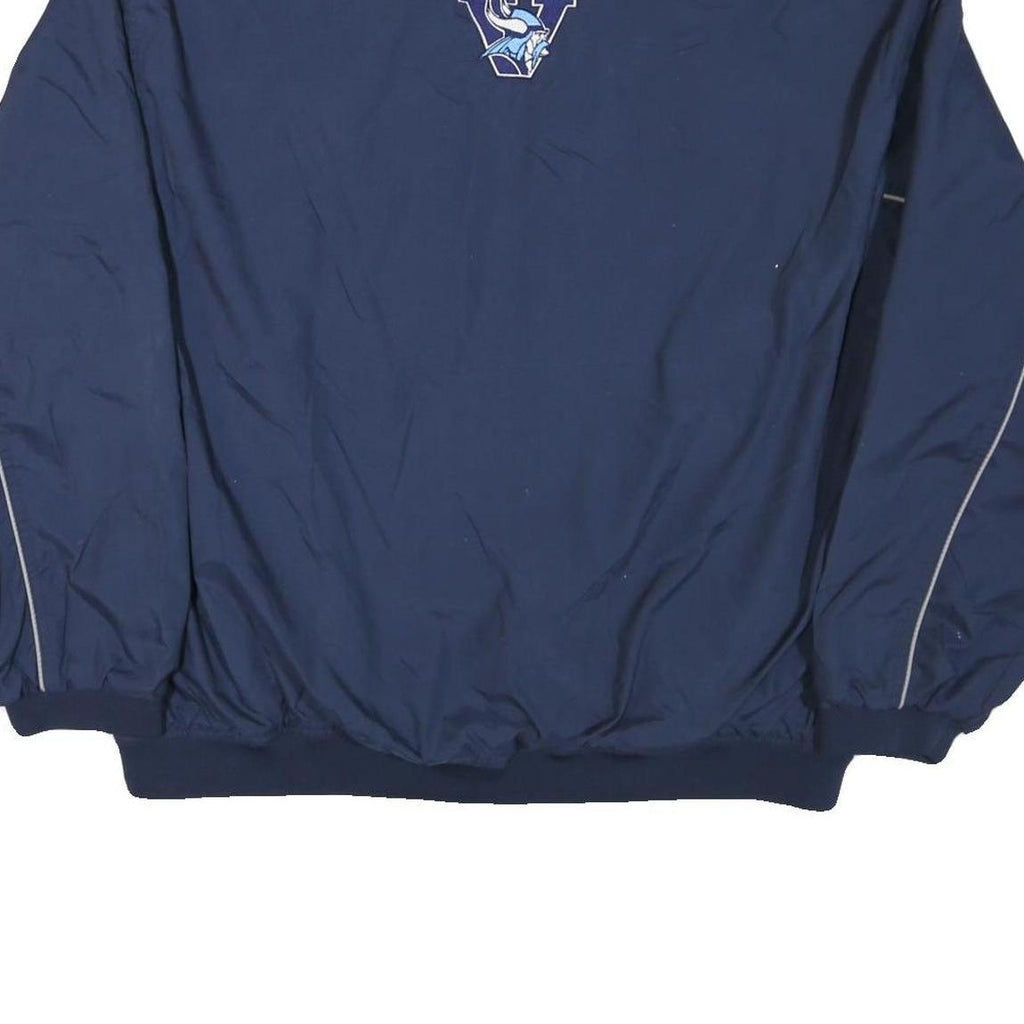 REEBOK Mens Blue Nylon Crew Neck XL Lucas Embroidered Pullover Sweatshirt