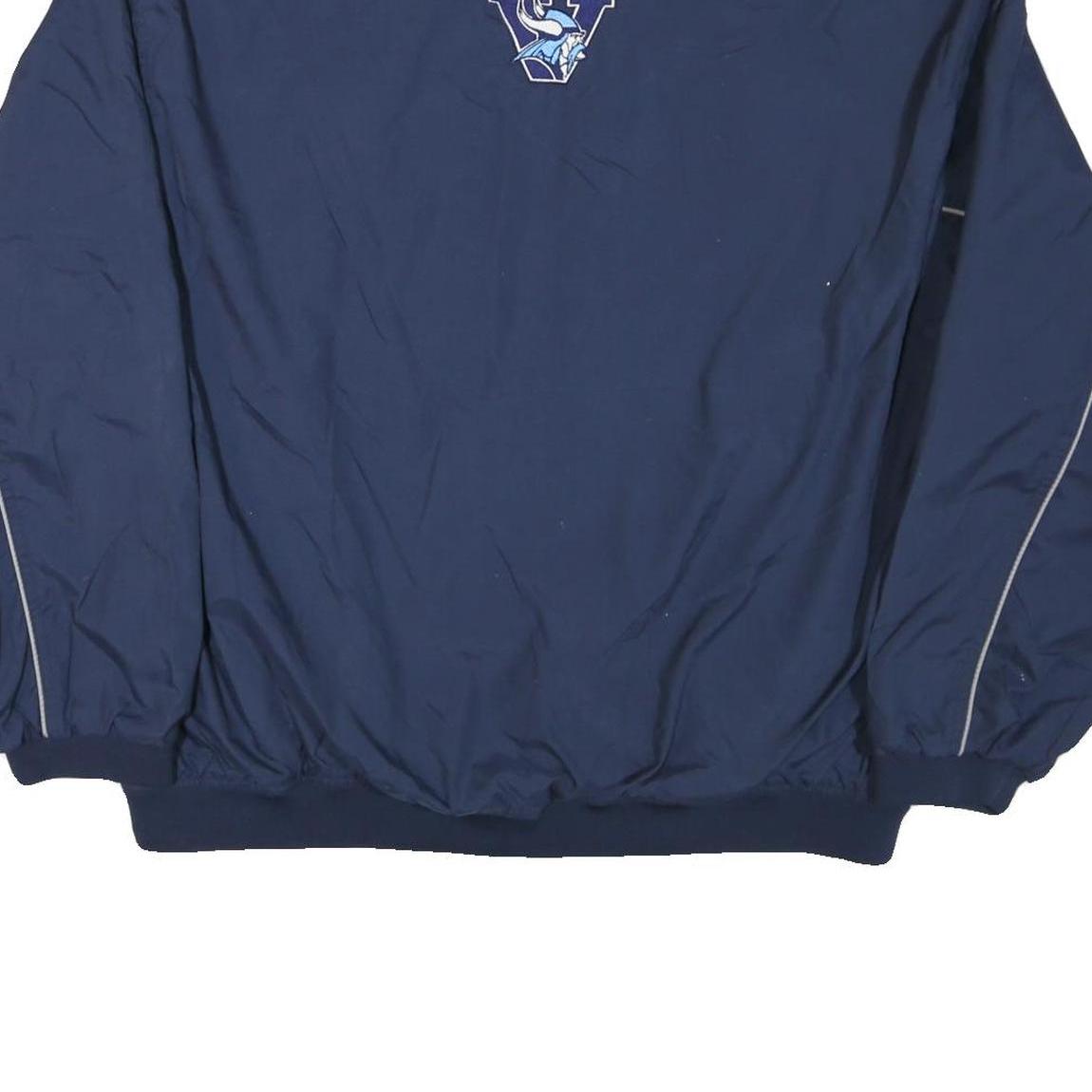 REEBOK Mens Blue Nylon Crew Neck XL Lucas Embroidered Pullover Sweatshirt