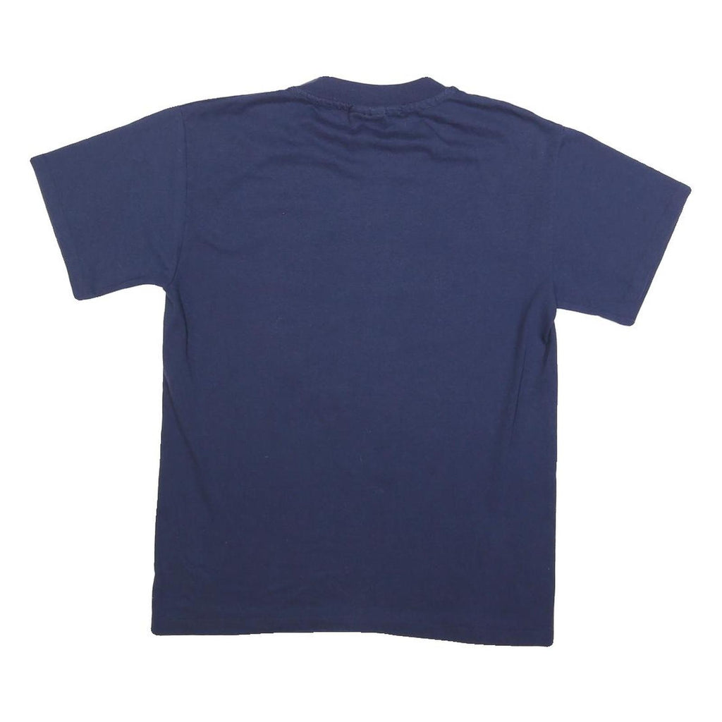 HANES Mens Navy Blue Graphic T-Shirt S Short Sleeve Crew Neck School Event
