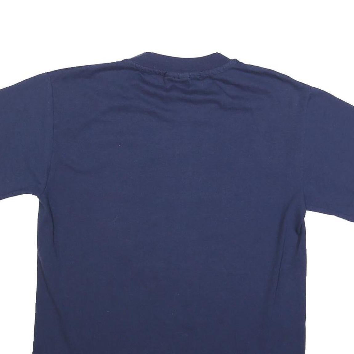 HANES Mens Navy Blue Graphic T-Shirt S Short Sleeve Crew Neck School Event