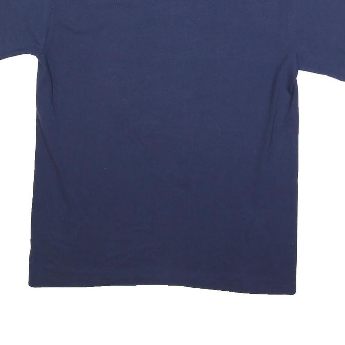 HANES Mens Navy Blue Graphic T-Shirt S Short Sleeve Crew Neck School Event