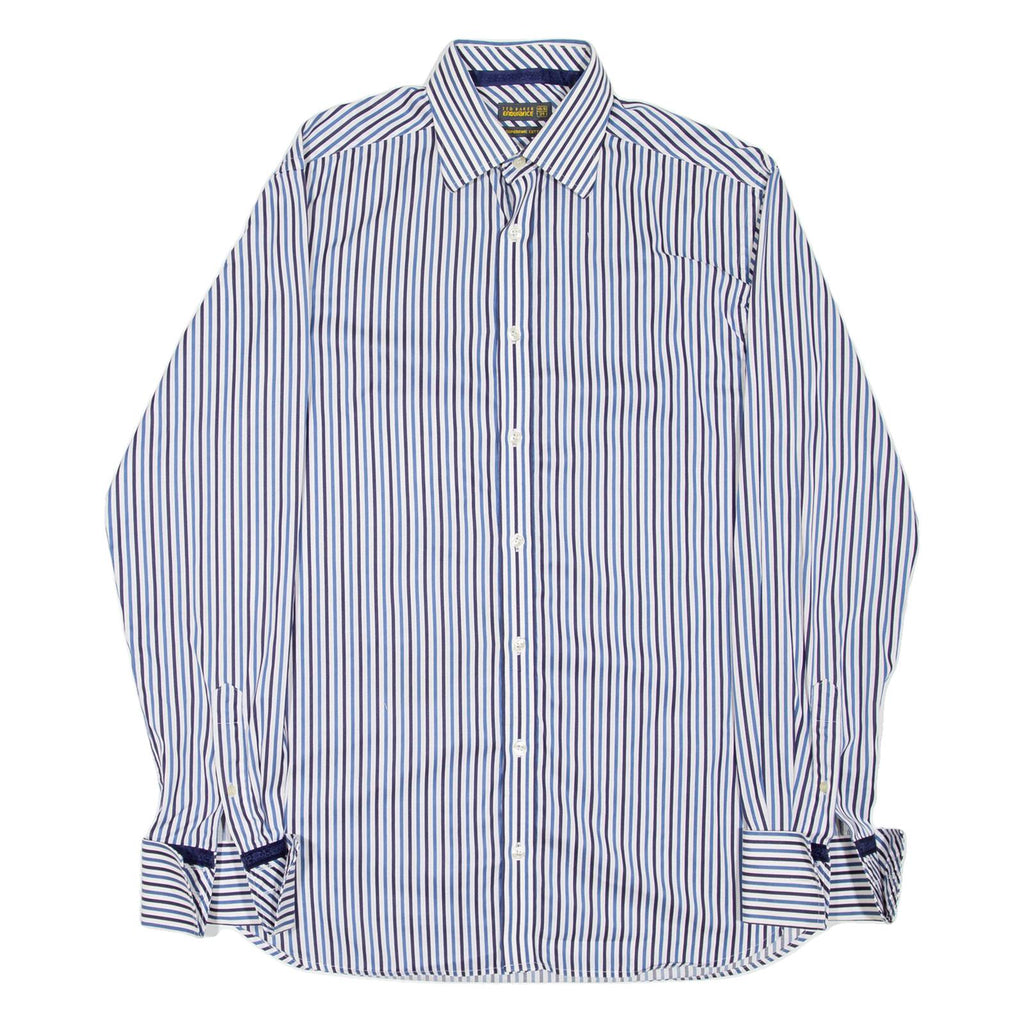 TED BAKER Endurance Mens Shirt Blue Striped Long Sleeve M