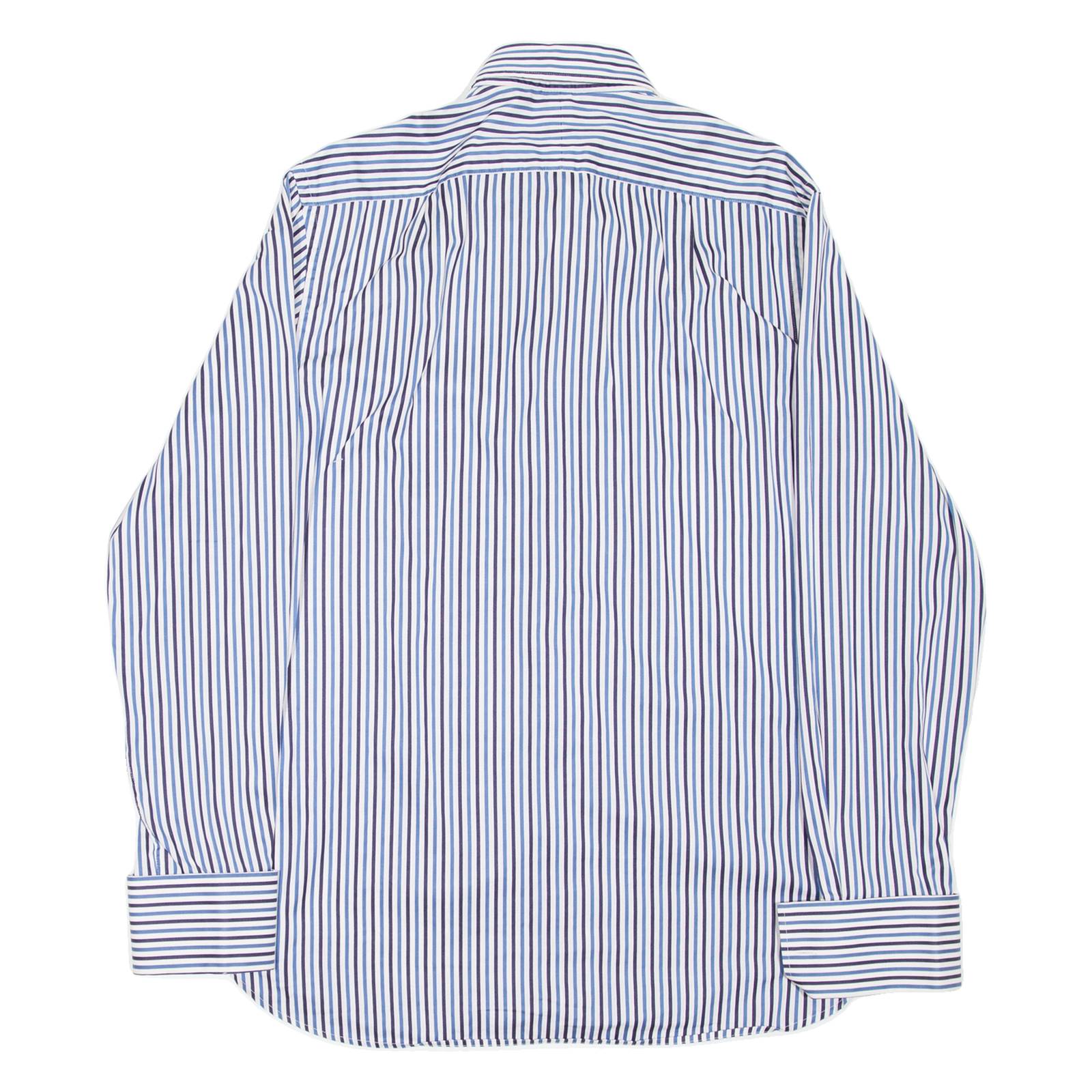 TED BAKER Endurance Mens Shirt Blue Striped Long Sleeve M
