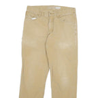 CARHARTT Mens Cotton Blend Beige Relaxed Straight Trousers W30 L29 Workwear
