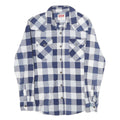 WRANGLER Mens Blue & White Check Shirt S Cotton Casual Long Sleeve Western