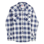 WRANGLER Mens Blue & White Check Shirt S Cotton Casual Long Sleeve Western
