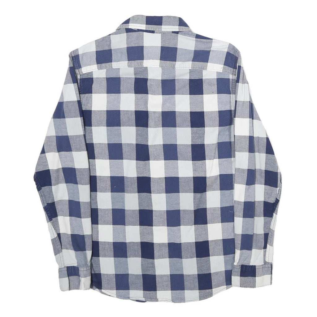 WRANGLER Mens Blue & White Check Shirt S Cotton Casual Long Sleeve Western