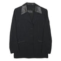 MANISANCE Womens Black & Grey Pinstripe Tailored Jacket XXS Polyester Blend