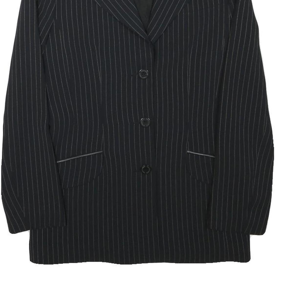 MANISANCE Womens Black & Grey Pinstripe Tailored Jacket XXS Polyester Blend