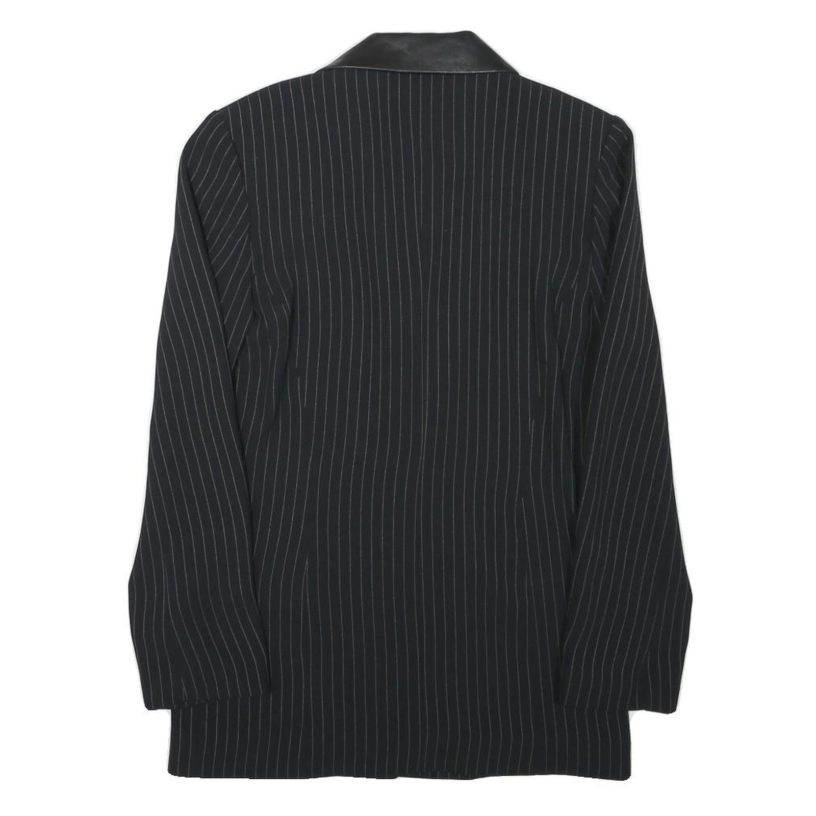 MANISANCE Womens Black & Grey Pinstripe Tailored Jacket XXS Polyester Blend