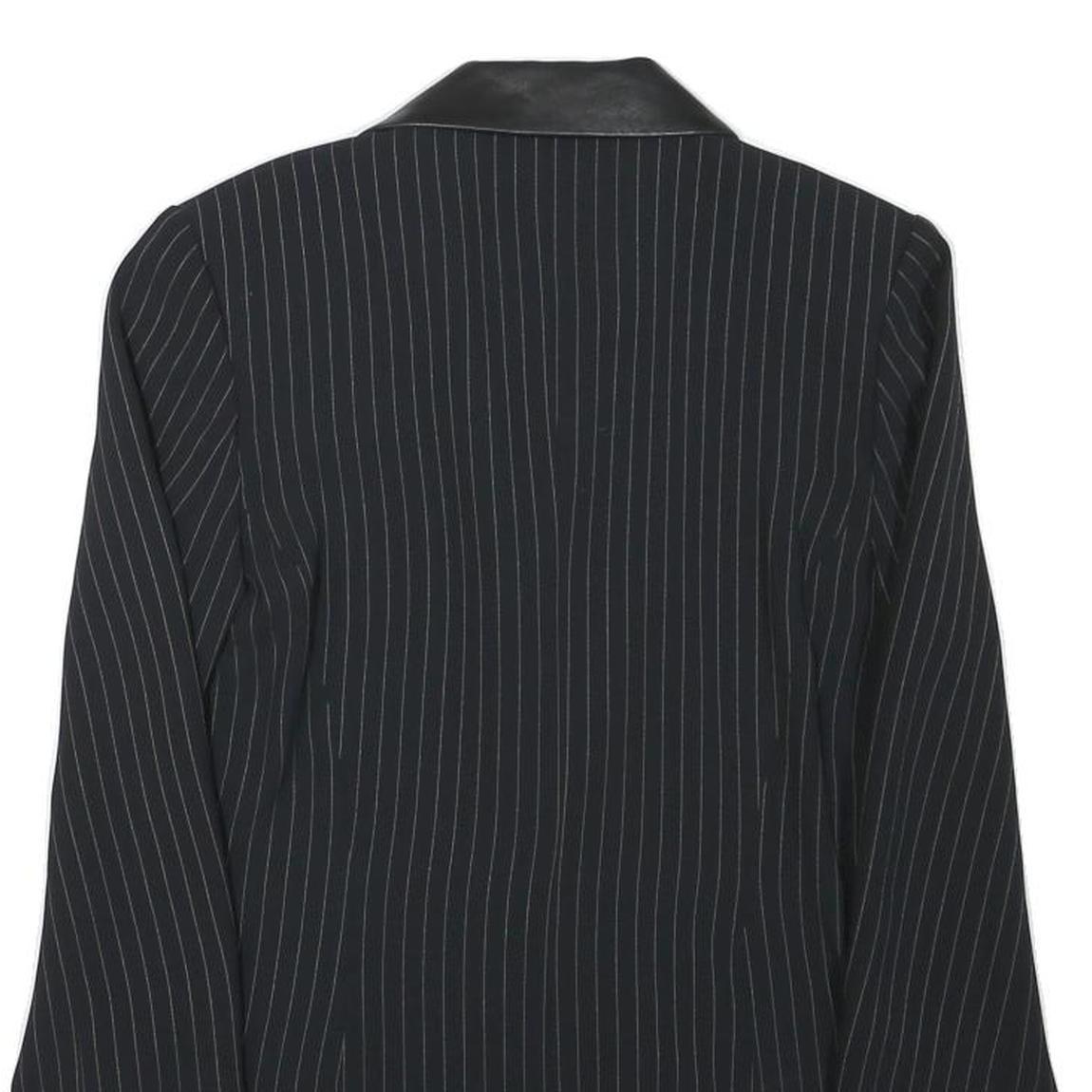 MANISANCE Womens Black & Grey Pinstripe Tailored Jacket XXS Polyester Blend