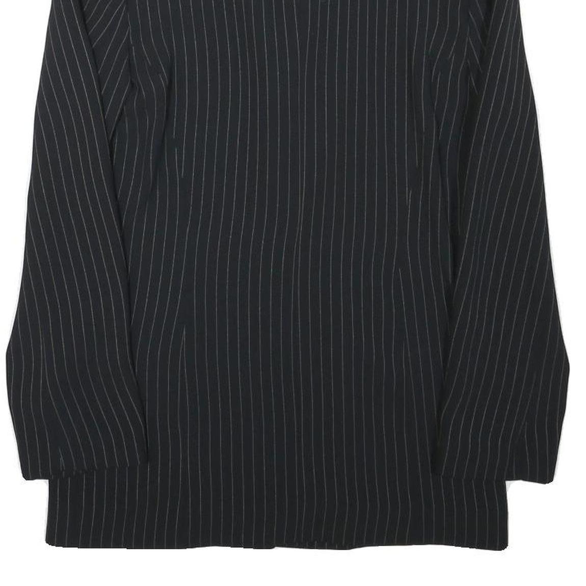 MANISANCE Womens Black & Grey Pinstripe Tailored Jacket XXS Polyester Blend