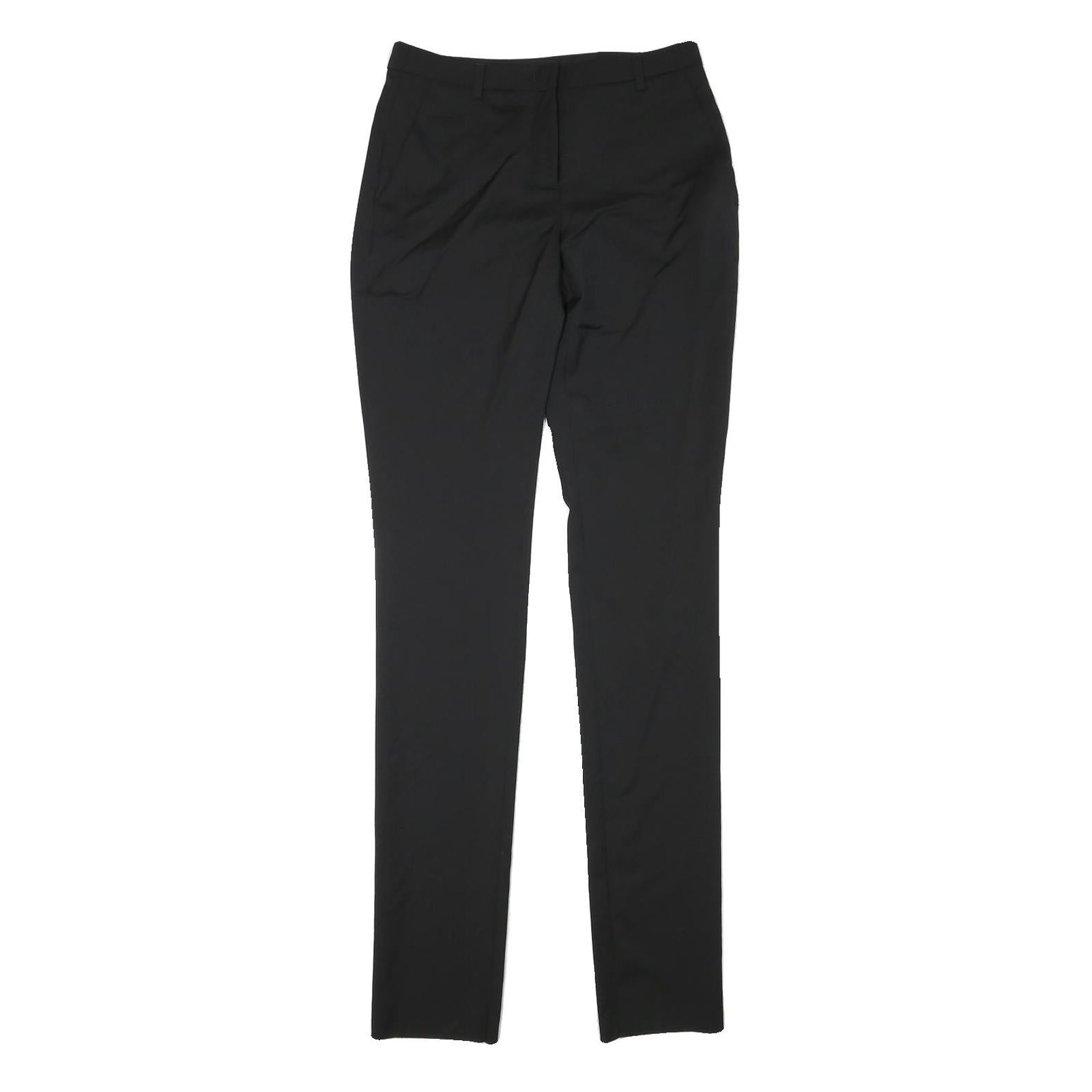 BURBERRY Womens Wool Blend Black Slim Straight Trousers W27 L35 Formal Office