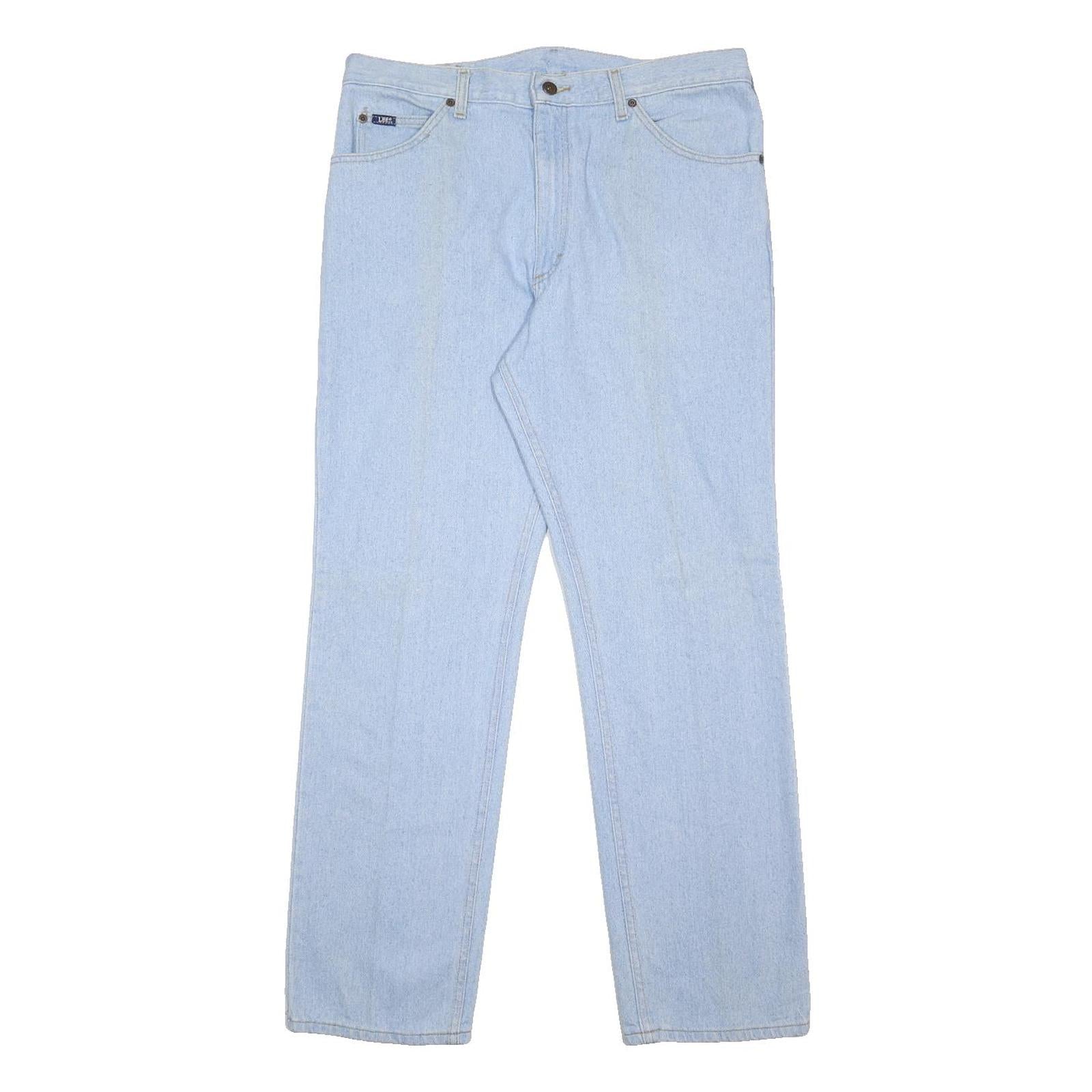 LEE Mens Jeans Blue Regular Straight Denim Light W36 L32 Classic Style Zip