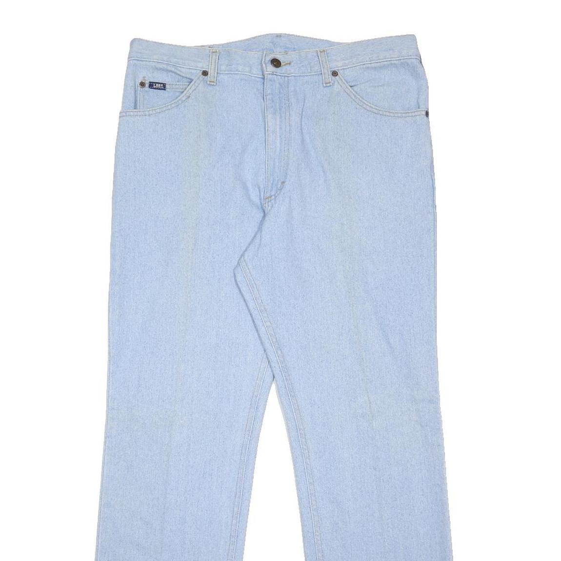 LEE Mens Jeans Blue Regular Straight Denim Light W36 L32 Classic Style Zip