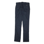 DICKIES Womens Regular Fit Navy Blue Cotton Blend Straight Leg Trousers W28 L32