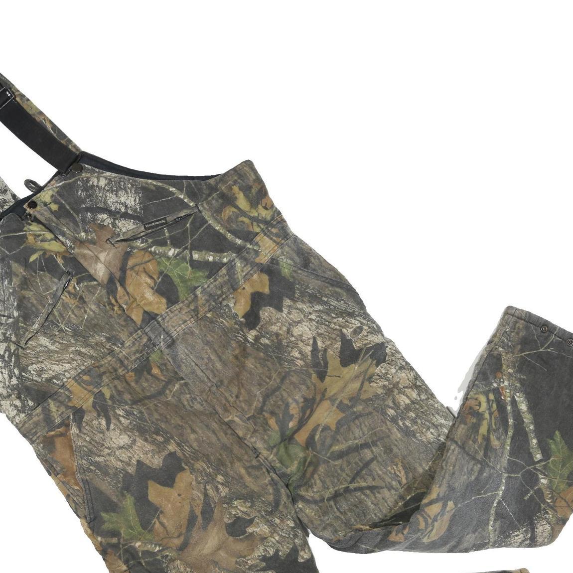 Mens Green Camouflage Cotton Blend Dungarees XL W44 L26 Outdoor Workwear