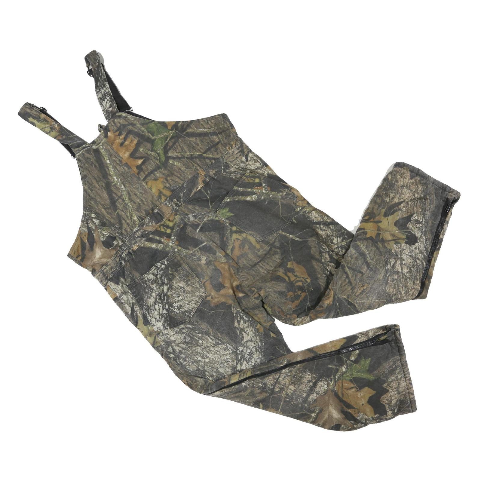 Mens Green Camouflage Cotton Blend Dungarees XL W44 L26 Outdoor Workwear