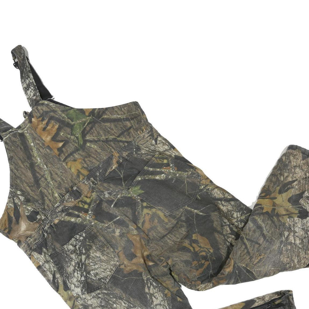 Mens Green Camouflage Cotton Blend Dungarees XL W44 L26 Outdoor Workwear