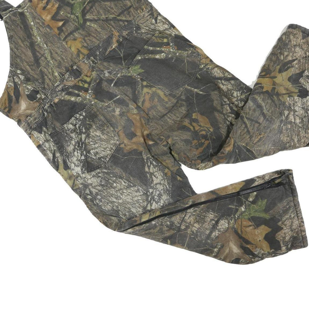 Mens Green Camouflage Cotton Blend Dungarees XL W44 L26 Outdoor Workwear