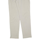 LACOSTE Womens Cotton Cream Regular Straight Trousers W32 L32 Classic Zip