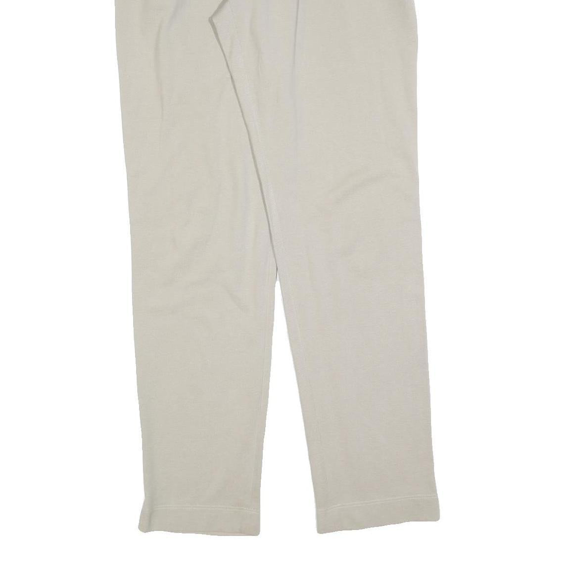 LACOSTE Womens Cotton Cream Regular Straight Trousers W32 L32 Classic Zip