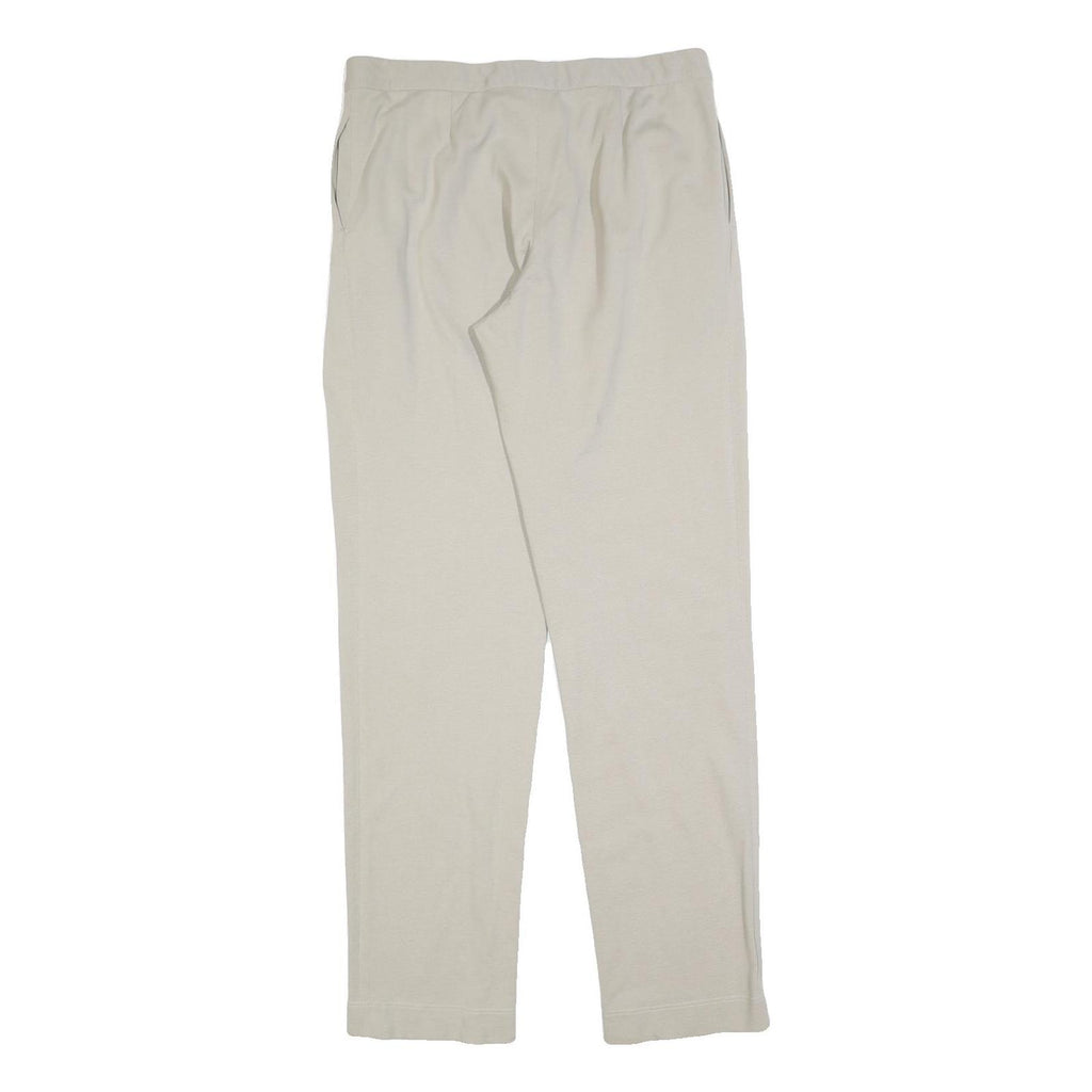 LACOSTE Womens Cotton Cream Regular Straight Trousers W32 L32 Classic Zip