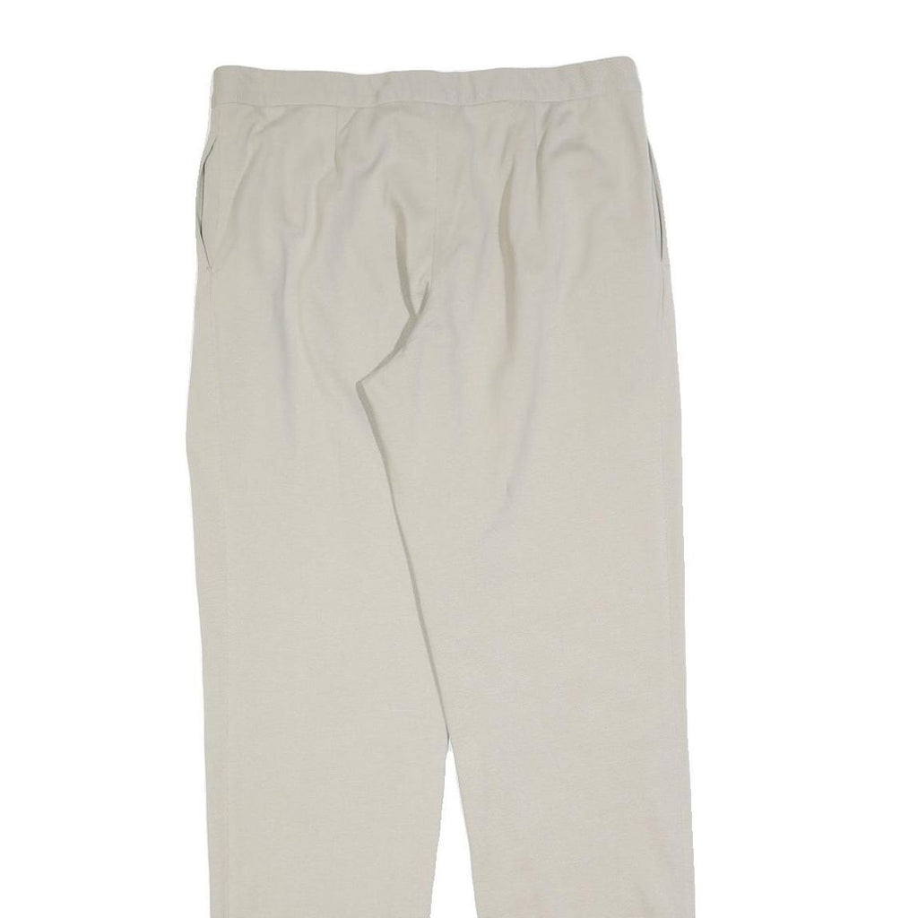 LACOSTE Womens Cotton Cream Regular Straight Trousers W32 L32 Classic Zip