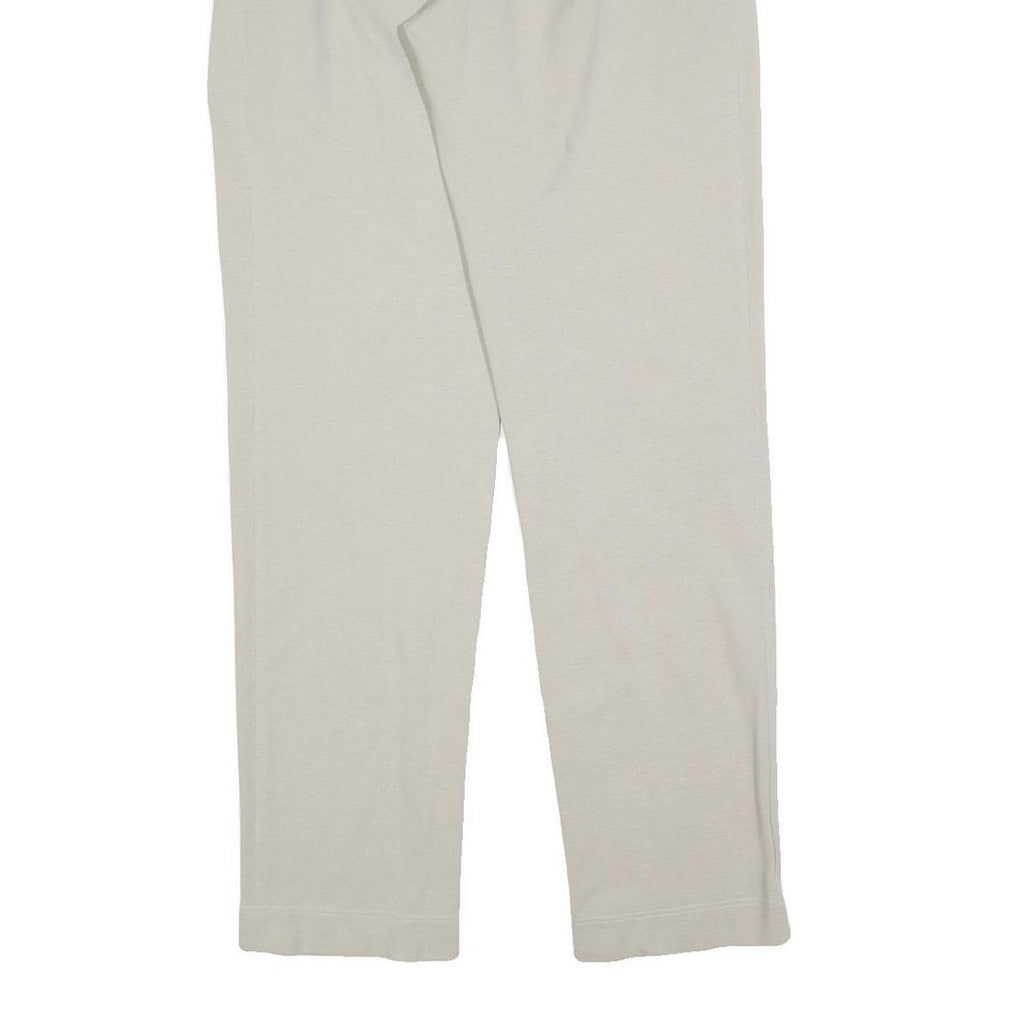 LACOSTE Womens Cotton Cream Regular Straight Trousers W32 L32 Classic Zip