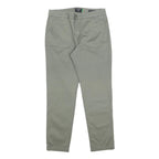 DOCKERS Womens Cotton Blend Slim Straight Light Grey Trousers W27 L28 Stylish