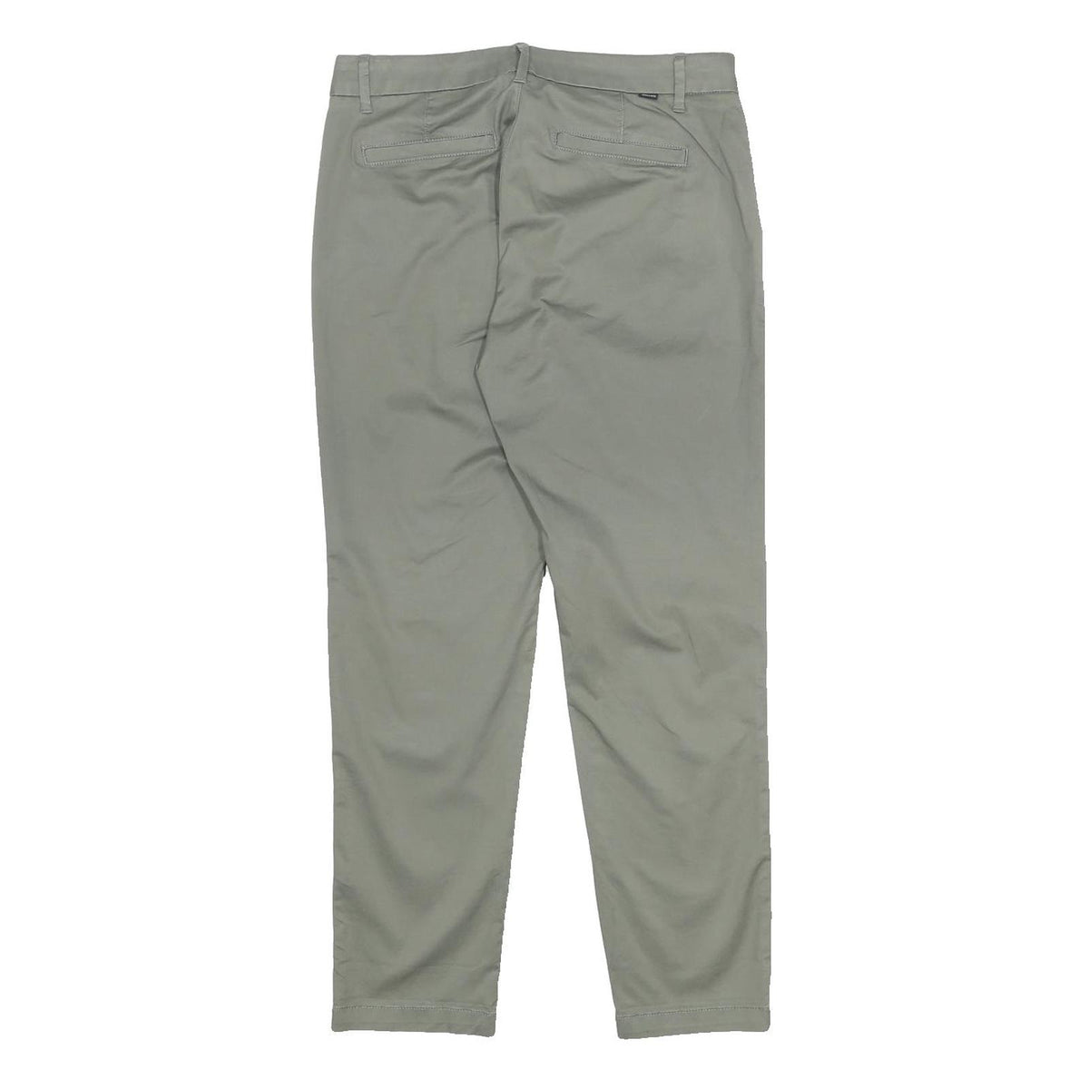 DOCKERS Womens Cotton Blend Slim Straight Light Grey Trousers W27 L28 Stylish
