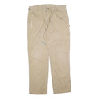 CARHARTT Mens Regular Fit Beige Workwear Denim Zip W36 L32 Carpenter Jeans