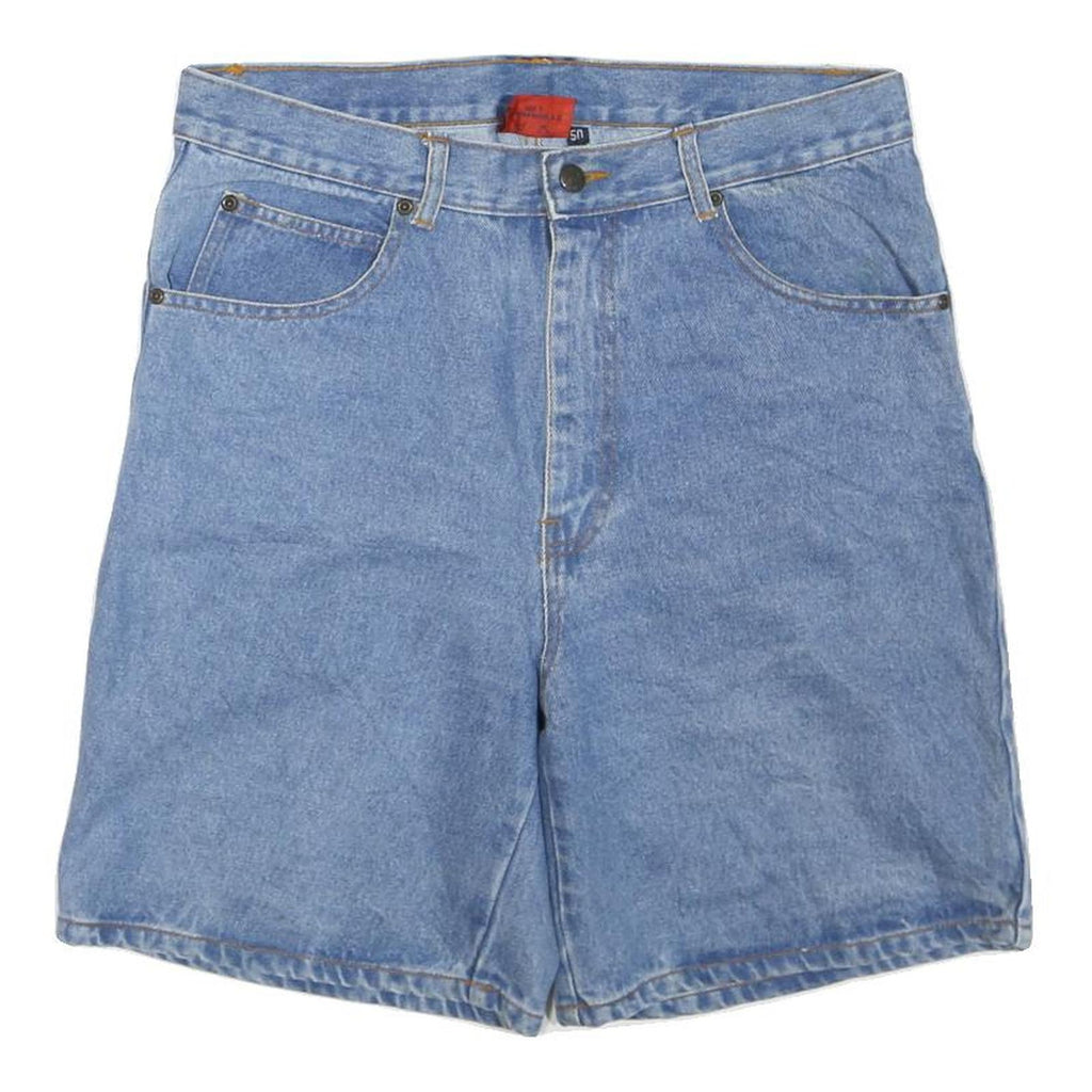 MODERN BASIC Mens Shorts Blue Denim Casual M W34 Summer Lightweight