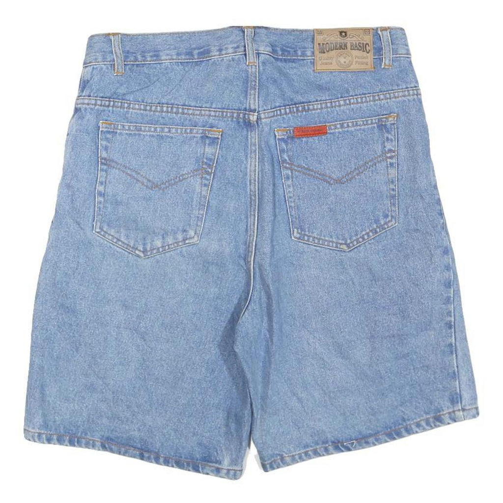 MODERN BASIC Mens Shorts Blue Denim Casual M W34 Summer Lightweight
