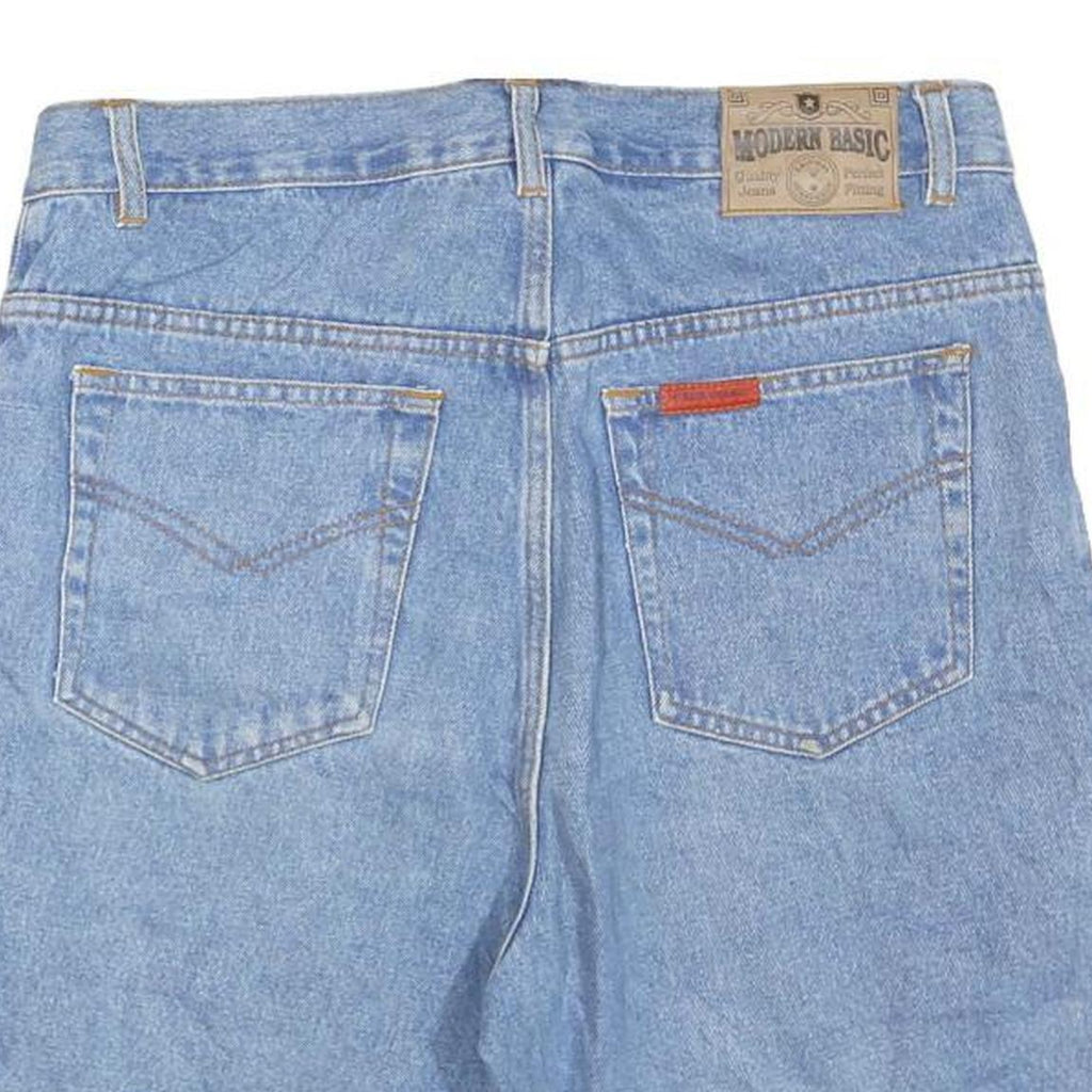 MODERN BASIC Mens Shorts Blue Denim Casual M W34 Summer Lightweight