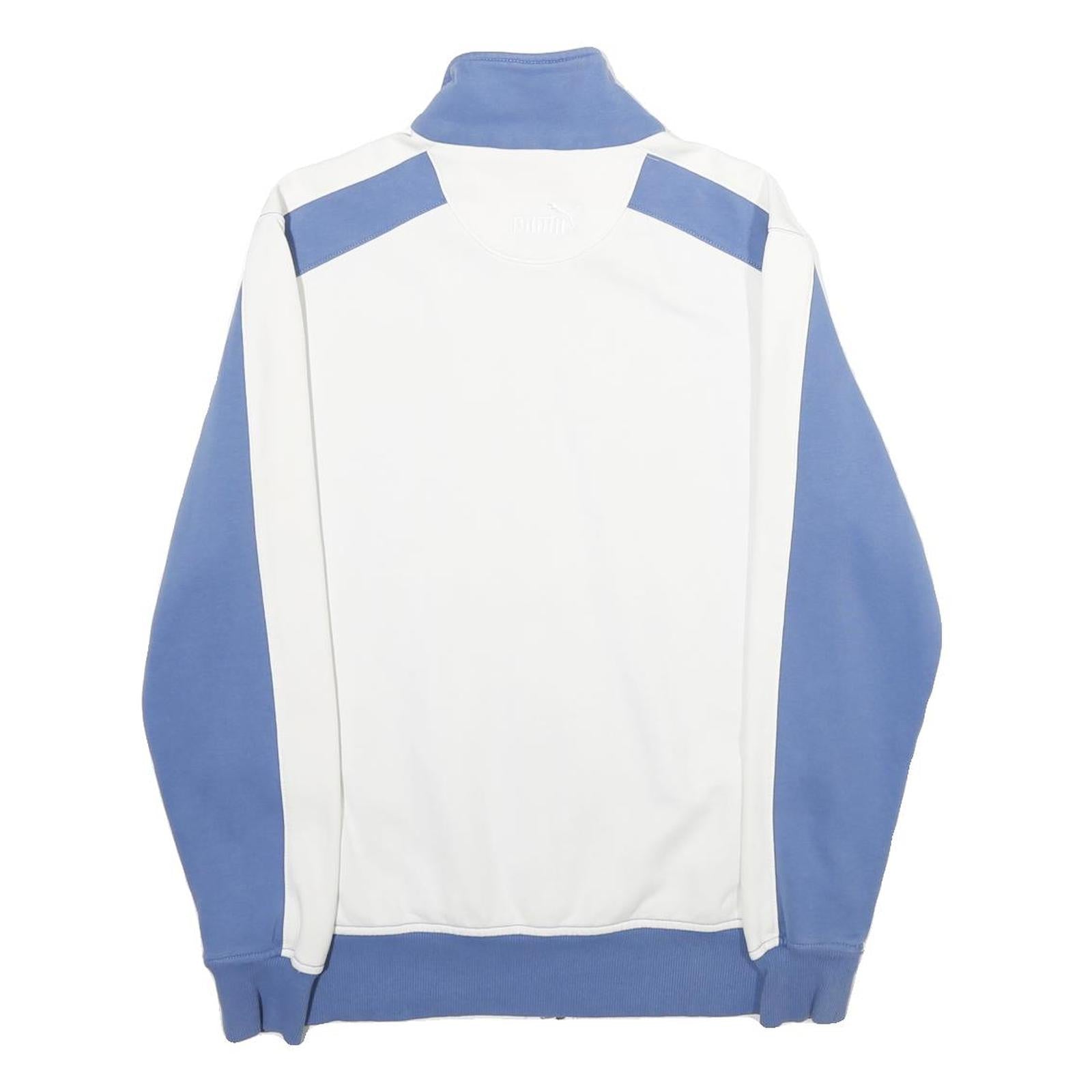 PUMA Mens Blue & White Zip Up Jacket S Polyester Blend Track Casual Sportswear